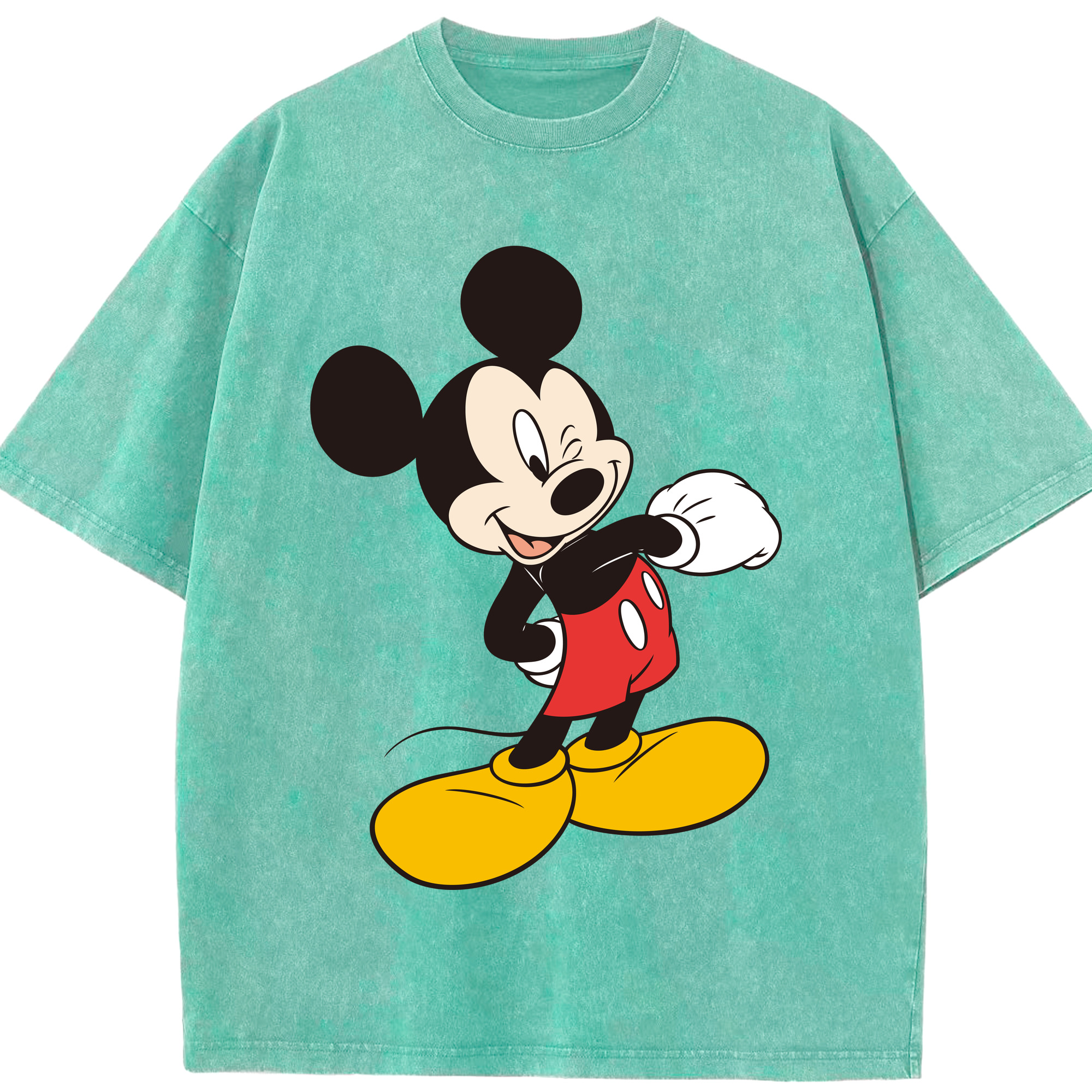 （画像用） ミッキーマウス Mickey Mouse 綿100% ヴィンテージ風 半袖Tシャツ（フロントプリント）